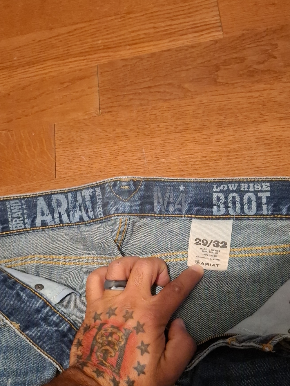 Ariat Men's Light Blue Low-Rise Bootcut Jeans
